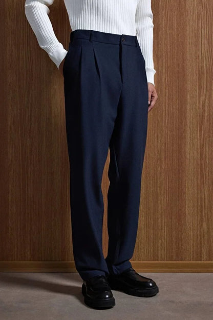 Erkek Baggy Fit Kumaş Pantolon Siyah