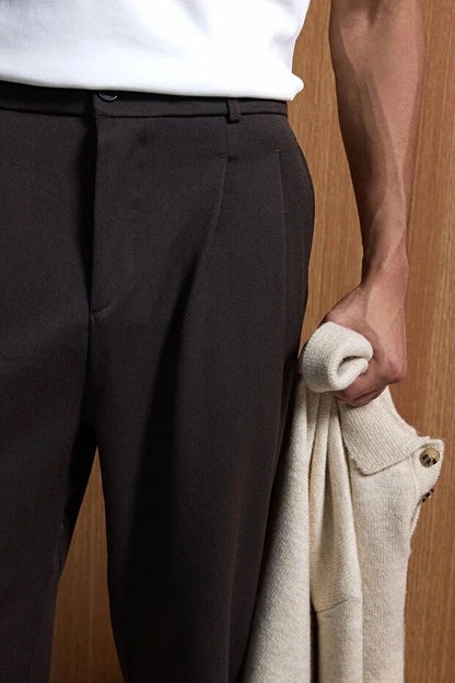 Erkek Baggy Fit Kumaş Pantolon Siyah