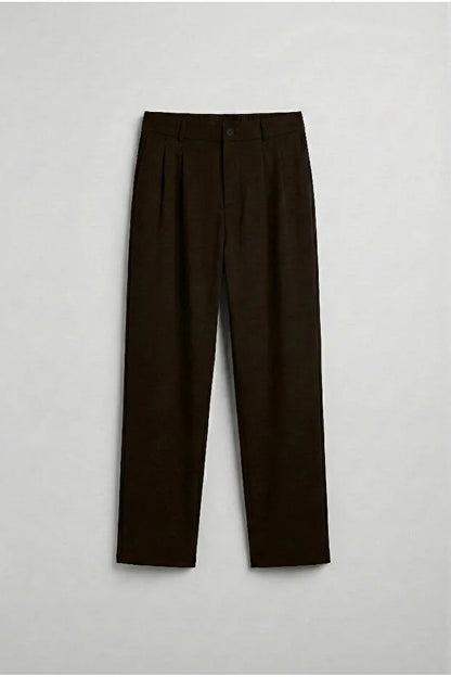 Erkek Baggy Fit Kumaş Pantolon Siyah