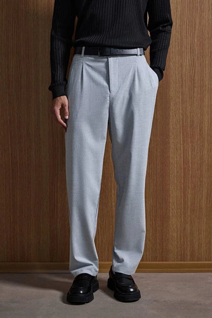 Erkek Baggy Fit Kumaş Pantolon Siyah