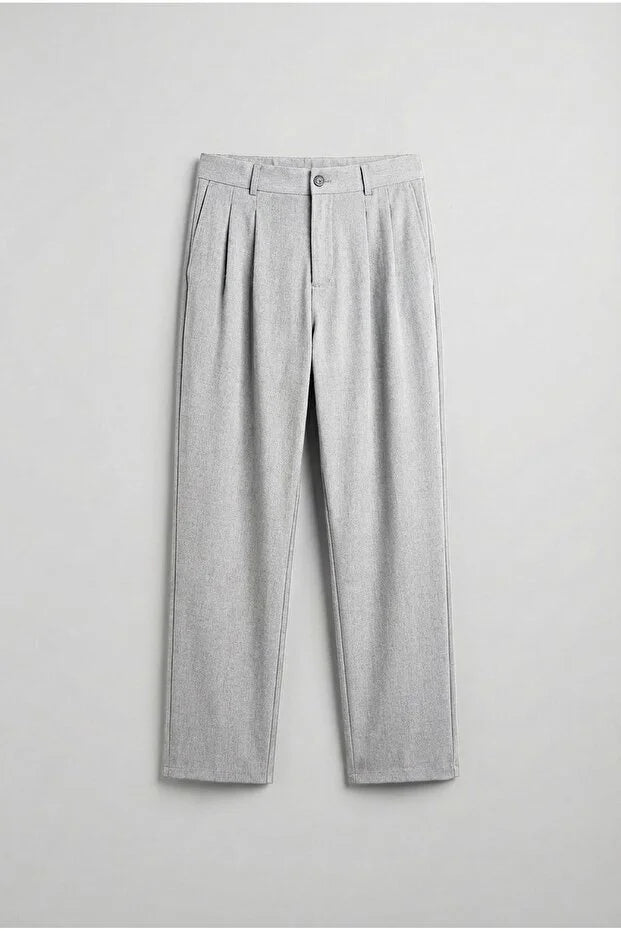 Erkek Baggy Fit Kumaş Pantolon Siyah